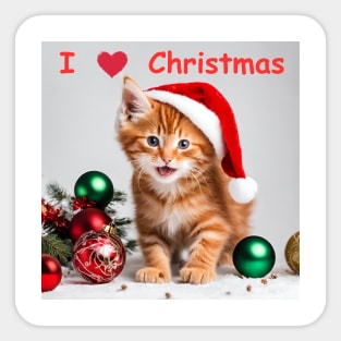 Kittens loves Christmas, and decorations... Sticker